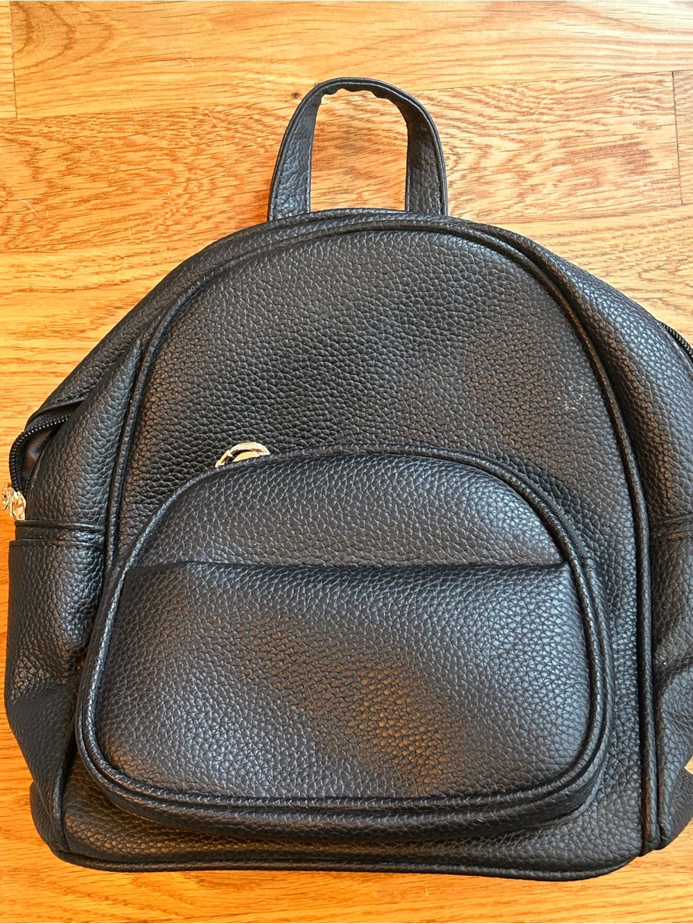 New Classic Black Pebbled Mini Backpack - Unbranded